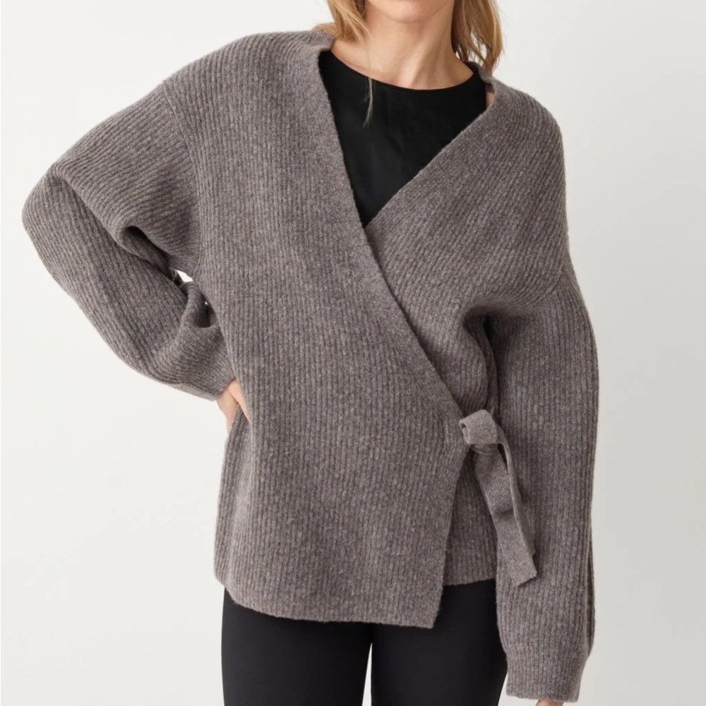 Rib Knit Wrap Cardigan - Picture 3 of 3